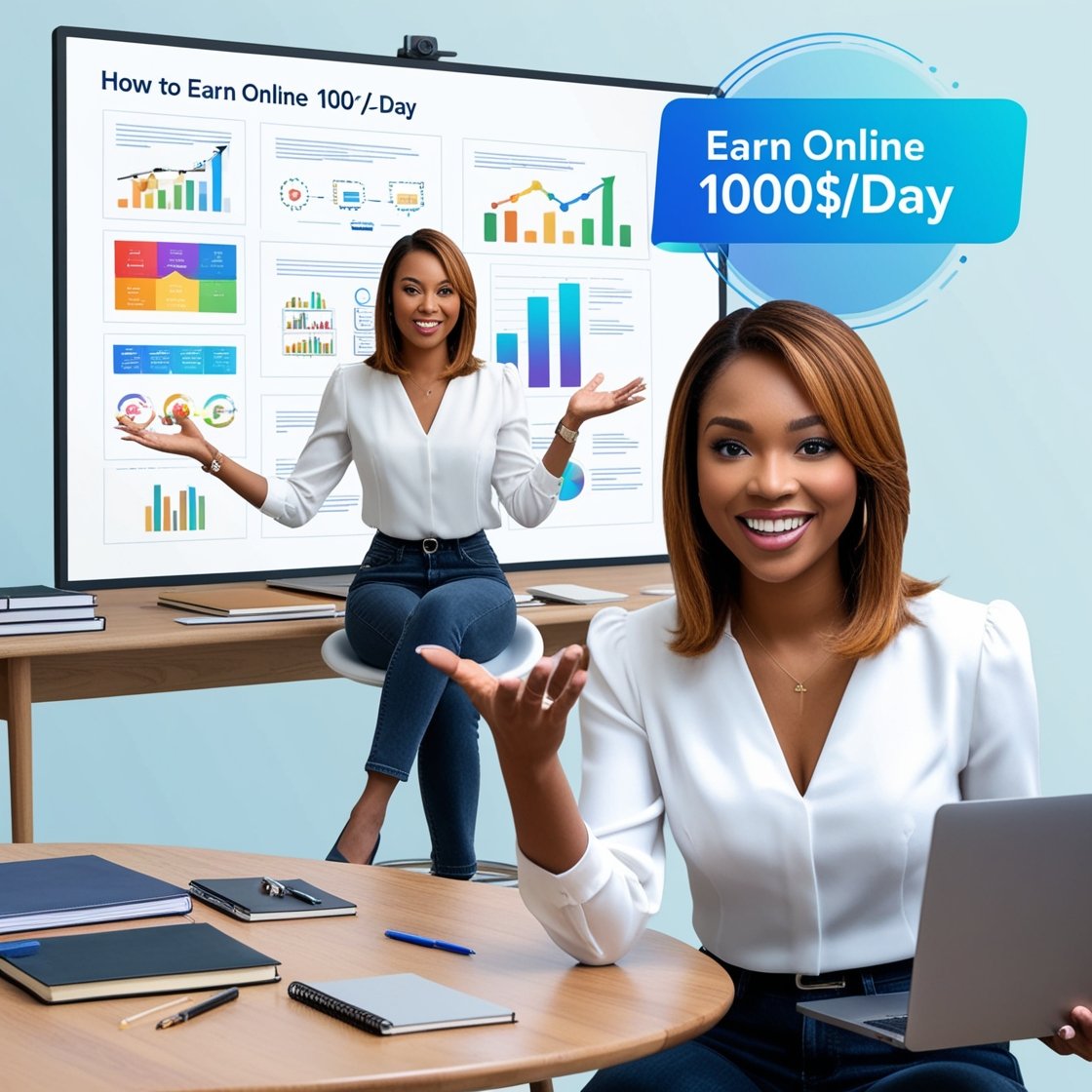An image of earning online