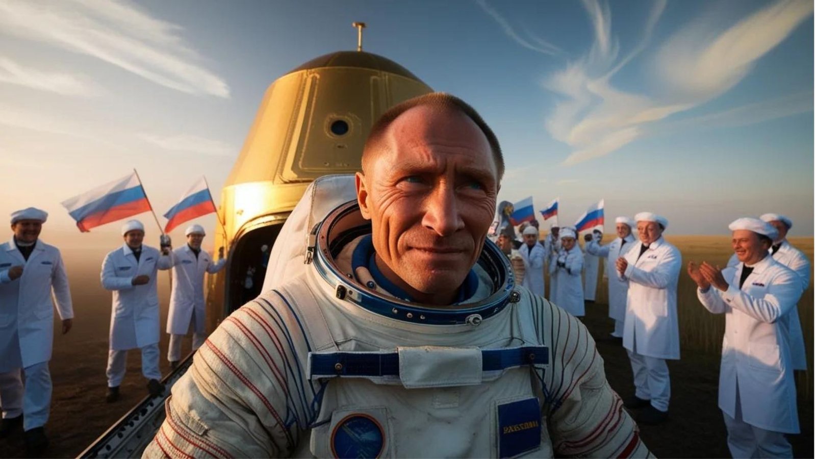 An image of Russian Cosmonaut Returns to Earth After 1,111 Days in Space