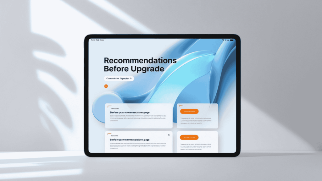 An image of Recommendations Before Upgrade